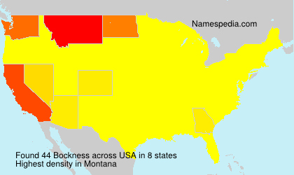 Surname Bockness in USA Surname Bockness in USA