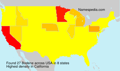 Surname Bodene in USA Surname Bodene in USA