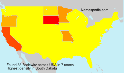Surname Bodewitz in USA Surname Bodewitz in USA