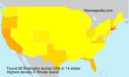 Surname Bodington in USA Surname Bodington in USA