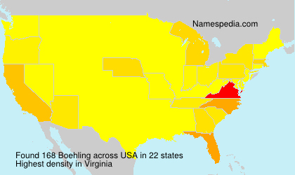 Surname Boehling in USA Surname Boehling in USA