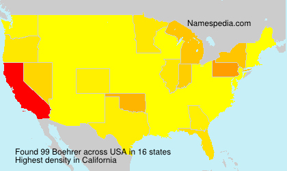 Surname Boehrer in USA Surname Boehrer in USA
