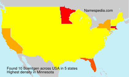 Surname Boentgen in USA Surname Boentgen in USA