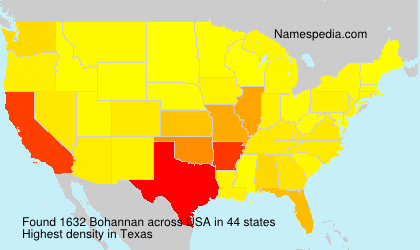 Surname Bohannan in USA Surname Bohannan in USA