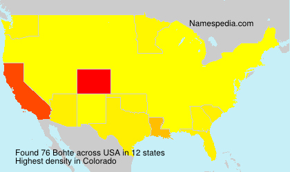 Surname Bohte in USA Surname Bohte in USA