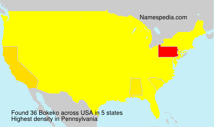 Surname Bokeko in USA Surname Bokeko in USA