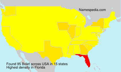 Surname Bolet in USA Surname Bolet in USA
