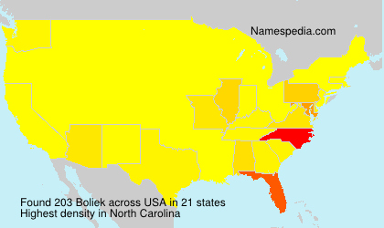 Surname Boliek in USA Surname Boliek in USA