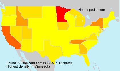 Surname Bolkcom in USA Surname Bolkcom in USA