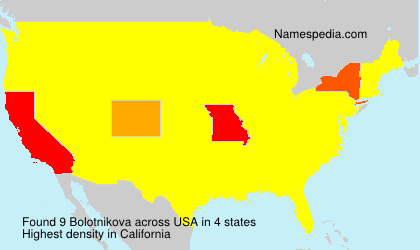 Surname Bolotnikova in USA Surname Bolotnikova in USA