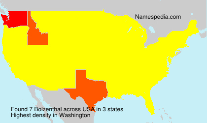 Surname Bolzenthal in USA Surname Bolzenthal in USA