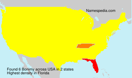 Surname Bonimy in USA