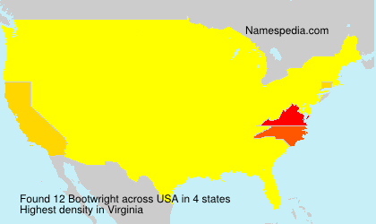 Surname Bootwright in USA Surname Bootwright in USA