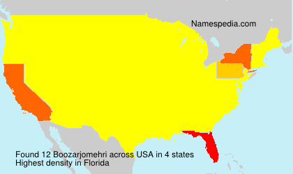 Surname Boozarjomehri in USA Surname Boozarjomehri in USA