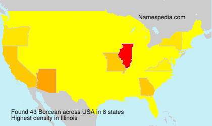 Surname Borcean in USA Surname Borcean in USA