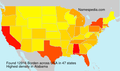 Surname Borden in USA Surname Borden in USA