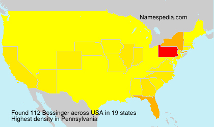 Surname Bossinger in USA Surname Bossinger in USA