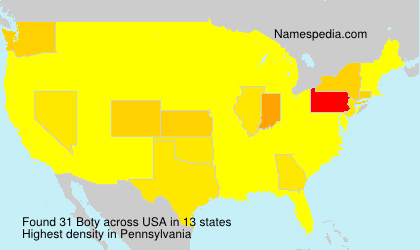 Surname Boty in USA Surname Boty in USA