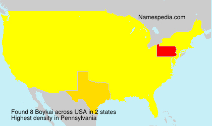 Surname Boykai in USA Surname Boykai in USA