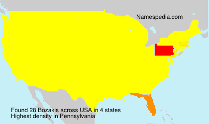 Surname Bozakis in USA Surname Bozakis in USA