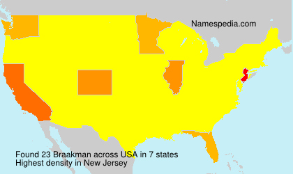 Surname Braakman in USA Surname Braakman in USA