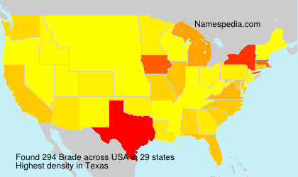 Surname Brade in USA