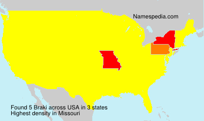 Surname Braki in USA Surname Braki in USA