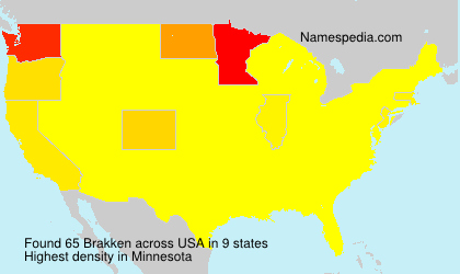 Surname Brakken in USA Surname Brakken in USA