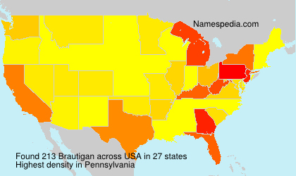 Surname Brautigan in USA Surname Brautigan in USA
