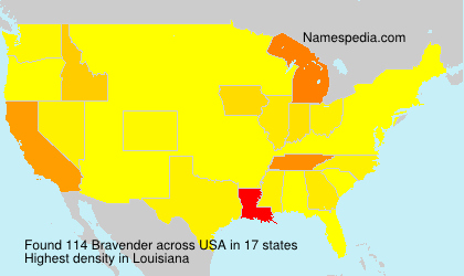 Surname Bravender in USA Surname Bravender in USA
