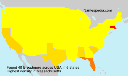 Surname Breadmore in USA Surname Breadmore in USA