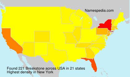 Surname Breakstone in USA Surname Breakstone in USA