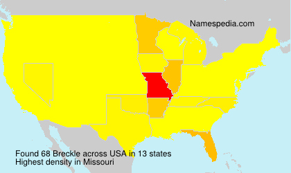 Surname Breckle in USA