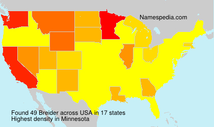 Surname Breider in USA Surname Breider in USA