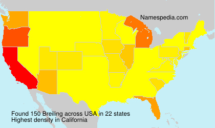 Surname Breiling in USA Surname Breiling in USA