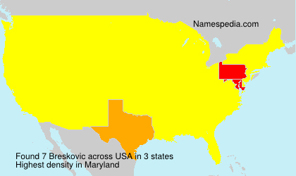 Surname Breskovic in USA