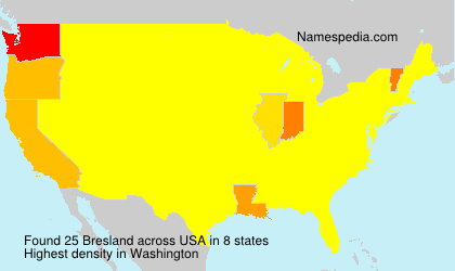 Surname Bresland in USA