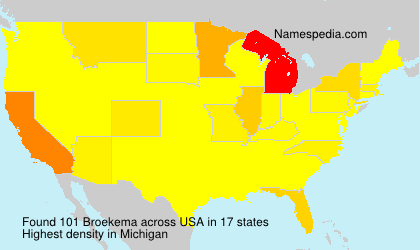 Surname Broekema in USA Surname Broekema in USA