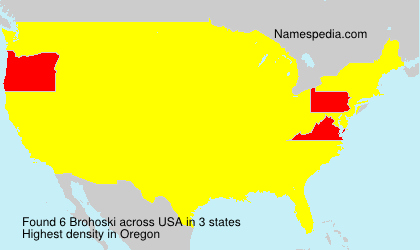 Surname Brohoski in USA
