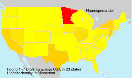 Surname Brolsma in USA Surname Brolsma in USA