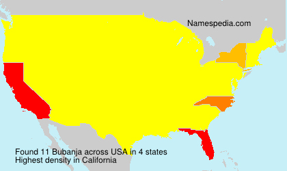 Surname Bubanja in USA Surname Bubanja in USA