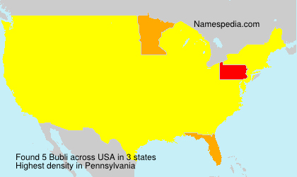 Surname Bubli in USA Surname Bubli in USA