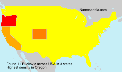 Surname Buckovic in USA Surname Buckovic in USA
