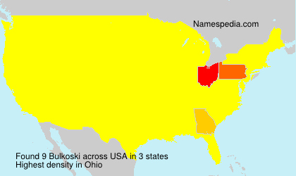 Surname Bulkoski in USA