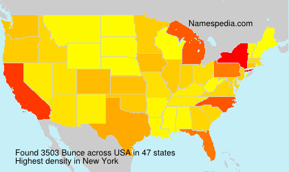 Surname Bunce in USA Surname Bunce in USA