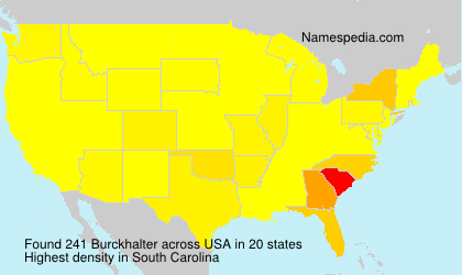Surname Burckhalter in USA Surname Burckhalter in USA