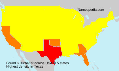 Surname Burhalter in USA Surname Burhalter in USA