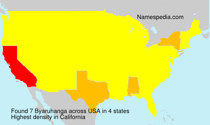 Surname Byaruhanga in USA