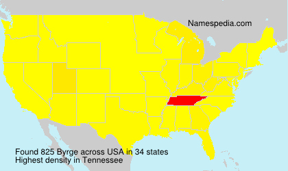 Surname Byrge in USA Surname Byrge in USA
