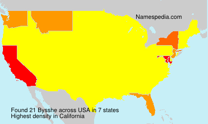 Surname Bysshe in USA Surname Bysshe in USA